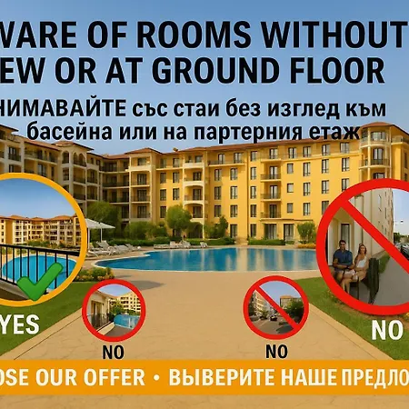 Bella - 3 Pools, 2 Bedrooms&2 Bathrooms Appartamento Sunny Beach